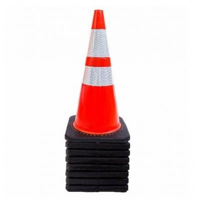 28 Inch Safety Traffic PVC Cones - 2 Reflective Collars - Set of 5